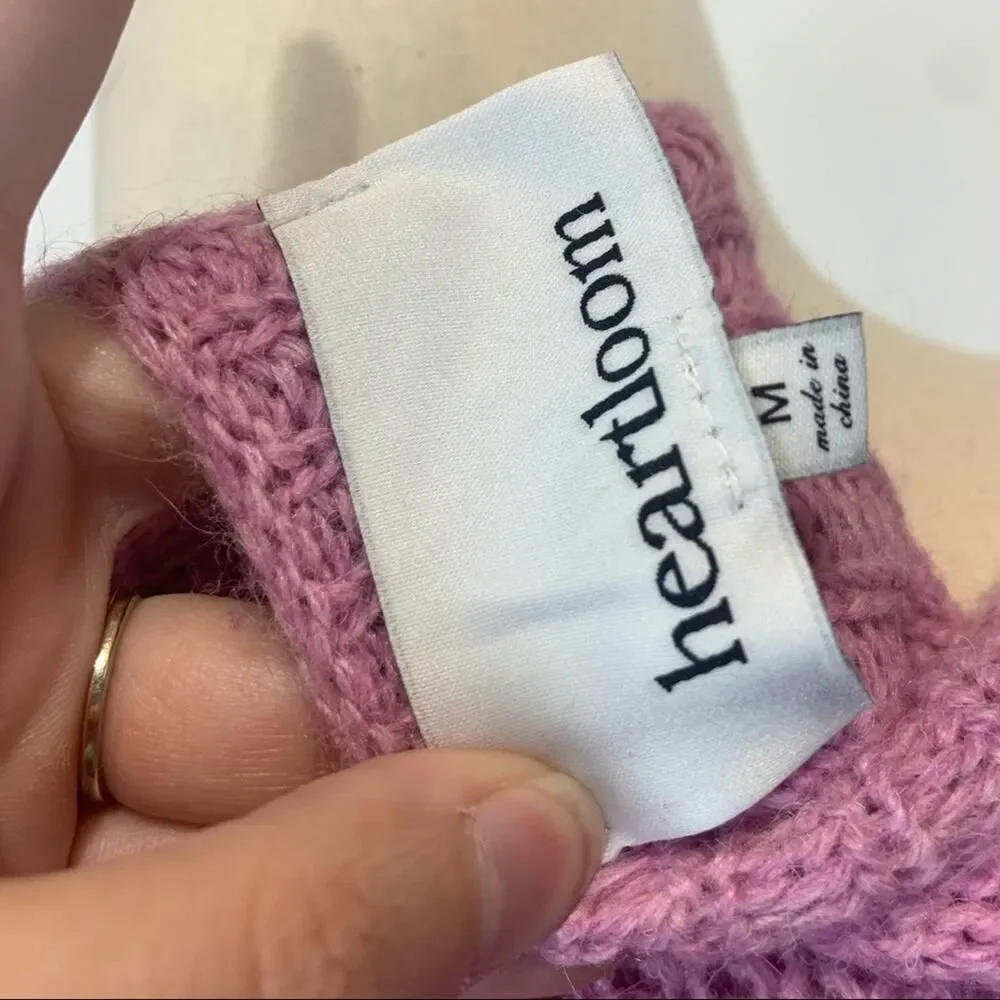 Heartloom Dani Dusty Pink Lilac Knit Sweater Size Woman's Medium